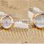 Fashion Lady Flower Dial Genuine Leather White Yellow Brown Pointer 30m Waterproof Lady Wrist Watch