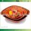LC527 Wood Woven Square Fruit Bowl