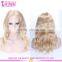 Wet and wavy cheap 16 inches thick human hair lace front wig #22 natural straight middle part lace front wig blonde