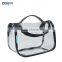 transparent pvc cosmetic case with zipper and handle