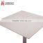 White panel steel bracket double dining table