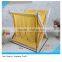 wooden magzine shelf with fabric basket,folding magzine holder