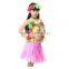 Hawaii Flower Necklace Leis Costume Girls Summer Luau Hula Grass Skirt