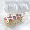 OPS clear lock-hinged cheese cake box container rectangular