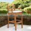Customized cross antique wooden garden stool unique teak wood bar stool