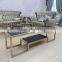 Eurpean style stainless steel golden glass tv stand