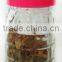 2016 china suppliers wholesale mini cylinder glass diamond spice jar with plastic lids/metal lids