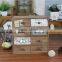 Zakka grocery retro wooden four drawer desktop storage box
