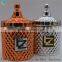 Orange decorative glass jars with lids yufeng