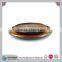 JANPANESE FEATURE VINTAGE ROUND OVAL WOODEN DIP SNACK SERVING FOOD TRAY 12" DIAMETER BREAKFOOD TRAY CN