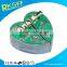 fashion Green epoxy baby tooth box with silver plated