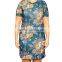 2016 Stylish T-Shirt Dresses Chic Floral Printed Textured Plus Size Women Dress