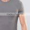 2016 High Quality Custom Short Sleeve Crew Neck Grey Mens Cotton Elastane Breathable Fitness Casual Plain T-Shirt
