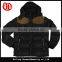 botton zipper up winter padded jacket men coat with hoody