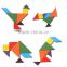 wooden tangram toy wooden seven-piece puzzle toys, wooden classic toys
