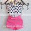 Top High Quality Wave Point Baby Girls Boutique Sleeveless Fashion Pants Suit Summer Dots Clothing Set With Bow
