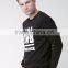 Black Custom Printed Sweatshirt Fleece Lined Autumn Casual Mens Clothing Pullover 80% Cotton 20% Polyester Fabric Material Sweat
