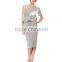 Latest one-shoulder design ruffled new fashion ladies dress 2015