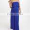 2016 New Maternity Dresses With Royal Blue Crochet-Trim Maternity Strapless Maxi Dress Women Clothing WD80817-23