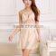 Ms summer sexy temptation emulation silk nightgown harness pajamas silk plus-size clothing at home
