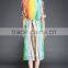 Summer Womens Fashion Casual Long Chiffon Maxi Dresses Lasies Short Sleeve Multi-Color Printed Dress