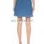 New Desigh Women Jean Skirt,Knee Length Women Denim Skirts,Blue Jean Skirt with Button Girl Denim Skirts