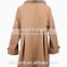 Ladies wool coat fashion winter long coat design fur hood