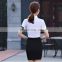 Summer hot selling elegant fitted chiffon contrast color collar custom office business slim shirt