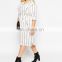 New trendy long sleeve strip women dress