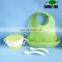 3pcs Silicone Cutlery Dinner Baby Feeding Set With Bib and Suction Bowl