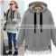 spring hoodies with lace spliced side zipper middle length casual pullover non-zip hoodies for women