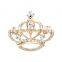 Fashion Jewelry 2017 Wholesale Gold Plated White Rhinestone Crown Brooch