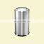 Wholesales Hotel Ground Black Barrel Hotel Dustbin Metal Ground Trash Can