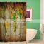 i@home Printed water color painting world map waterproof shower curtain bathroom