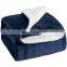 100% polyester sherpa flannel blanket two sides brushed cozy fleece throw