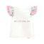 Unique ruffle flutter sleeve girl top baby white color top with colorful ruffles