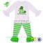 2019 Spring Baby Long Sleeve Shirt Green White Strip Pant Kid Boutique Persnickety Remake Easter Clothes Wholesale Smocked Cloth