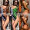 2019 Brown Tiger Leopard Print Sexy One Piece Swimsuit Women Push Up Swimwear Summer BeachWear Bathing Suit Monokini Bodysuit