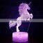 Multicolor 3D Acrylic  LED Night Light unicorn Table Lamp