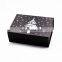 Customize a5 deep black merry Christmas Xmas eve gift presentation boxes with ribbon