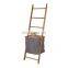 wholesale folding linen woven multi-layer ladder shape bamboo storage rack laundry basket hamper bags for bathroom