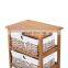 Wicker 5 Drawers Units Wooden Storage Cabinet Basket Natural