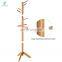 Wooden Hall Tree Enterway Coat Hanger Holder Free Standing for Clothes Hats Purses Coat Rack Stand with 11 Rounded Hook