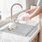 Roll up dish drying rack adjustable Over The Sink  storage shelf Wholesale Silicone plastic dish drying mat rack drainer