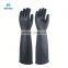 Ce En374 En388 Thick Lengthened 55cm Comfortable Smooth Industrial Rubber Hand Gloves For Safety