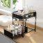 Pull Out Cabinets Organizer Shelf,Under Sink Organizer, 2-Tier Kitchen Cabinet Organizer with Sliding Storage Basket Drawers