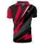 polyester custom polo shirts with classic red and black colors