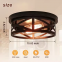 2 Light Recessed Ceiling Light Industrial Retro Matte Black Metal Cage Fixture Ceiling Bracket for Kitchen, Hallway, Bedroom