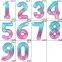 40inch Giant Rainbow Starry Sky Number Balloon Foil Gradient Digital Kids Mermaid Birthday Party Decor Helium Ball
