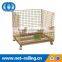 Foldable collapsible steel storage wire mesh pallet container